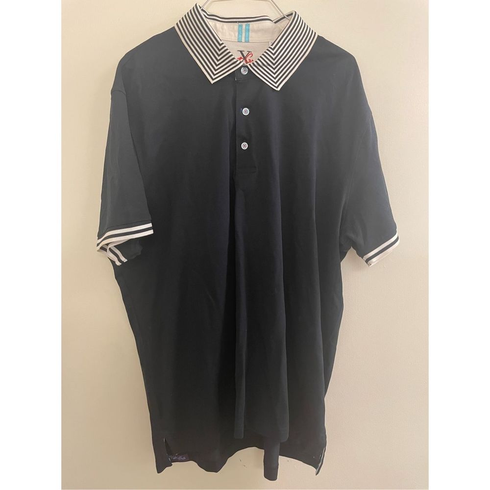 Mens ROBERT GRAHAM 3XL Polo- Black/White Striped X Series Short Sleeve